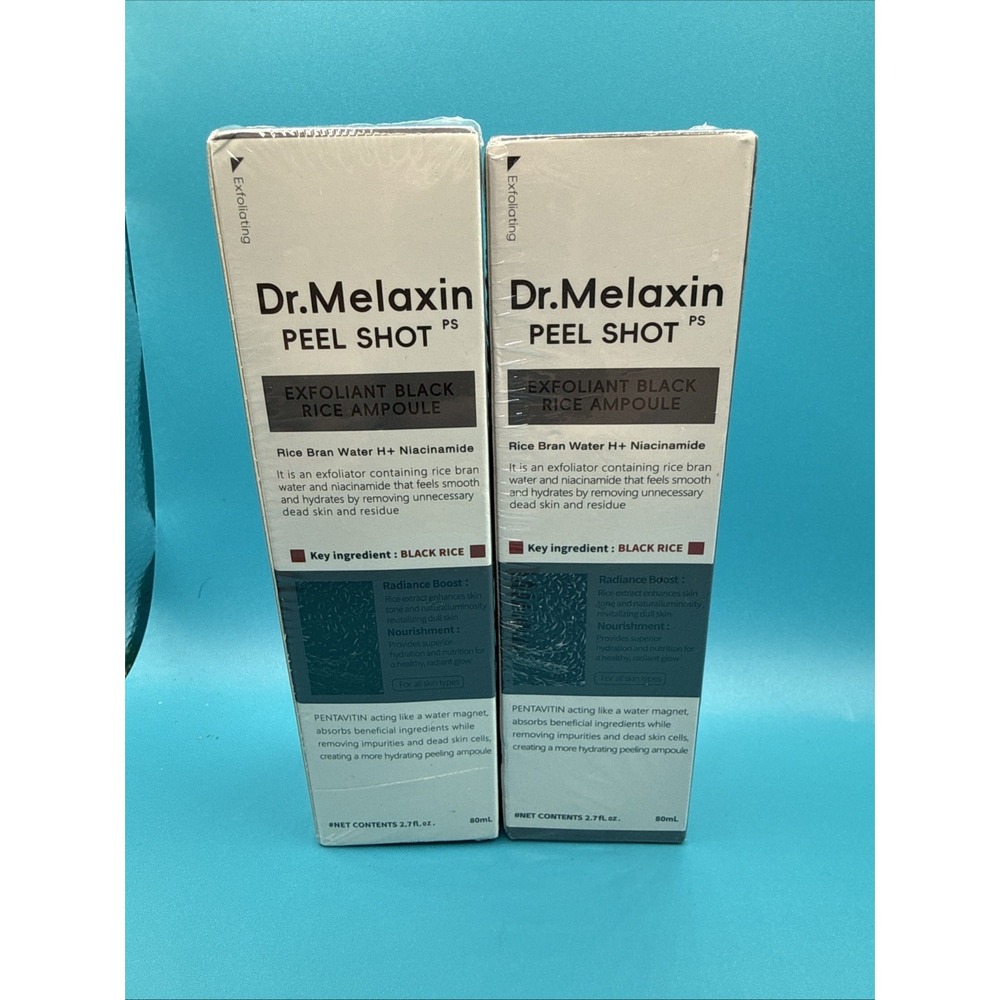2PCS! Dr.Melaxin PEEL SHOT GLOW EXFOLIANT RICE AMPOULE-BLACK RICE | NEW